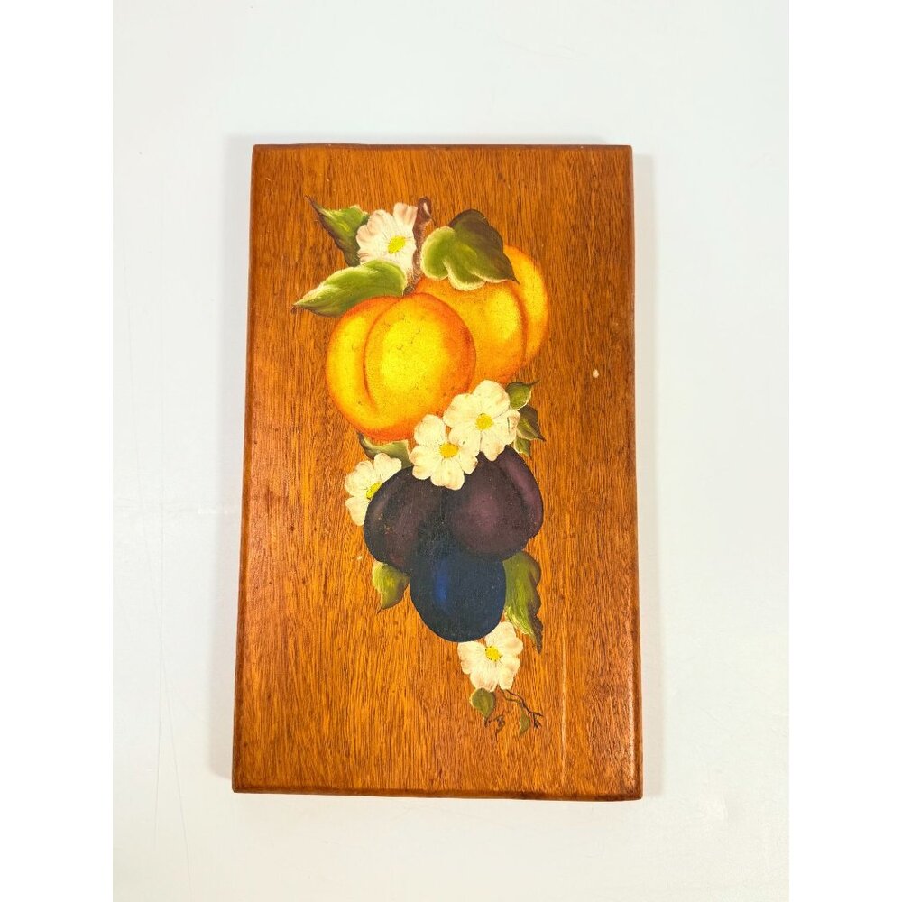Wooden Wall Art Hand Painted Fruit on Board Kitchen Home Decor Decorative Accent